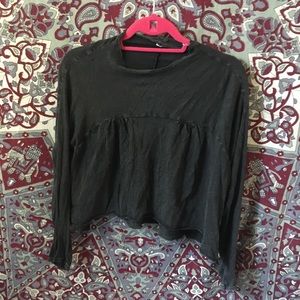 Mock turtle neck T-shirt crop